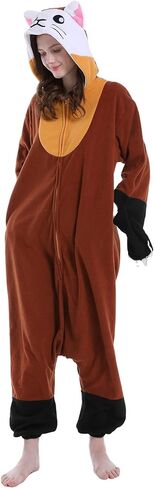 ملابس نوم من DELEY للجنسين على شكل حيوانات المنك والقطط، أزياء الهالوين للبالغين، بيجامات تنكرية للحيوانات، ملابس نوم دافئة، ملابس منزلية in Kuwait