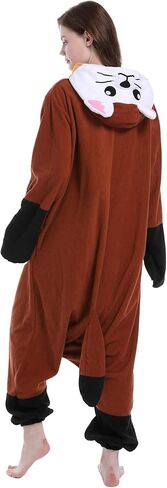 ملابس نوم من DELEY للجنسين على شكل حيوانات المنك والقطط، أزياء الهالوين للبالغين، بيجامات تنكرية للحيوانات، ملابس نوم دافئة، ملابس منزلية in Kuwait