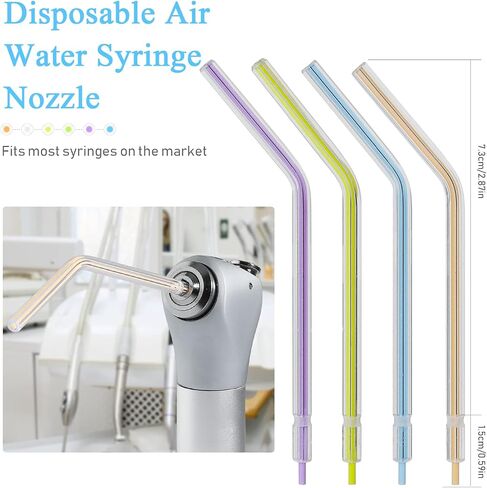 200PCS Dental Disposable Air Water Spray Syringe Nozzles Colorful Spray Tips/Tubes Dental Office Use in Saudi Arabia