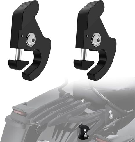مشابك مزلاج رف الأمتعة من AILMOTO، أجهزة Sissy Bar سريعة الفك متوافقة مع Harley Davidson 1986-2024 Sportster Road King Street Glide Softail مشبك مزلاج دوار قابل للفصل باللون الأسود in Kuwait