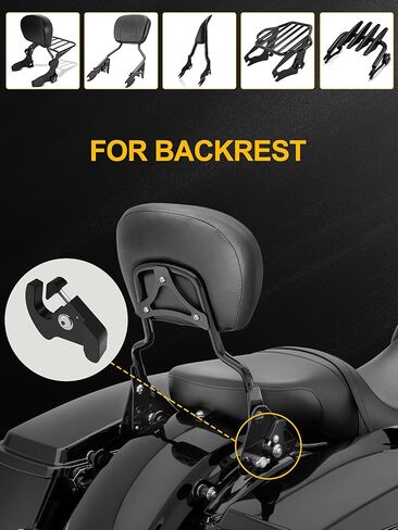 مشابك مزلاج رف الأمتعة من AILMOTO، أجهزة Sissy Bar سريعة الفك متوافقة مع Harley Davidson 1986-2024 Sportster Road King Street Glide Softail مشبك مزلاج دوار قابل للفصل باللون الأسود in Kuwait