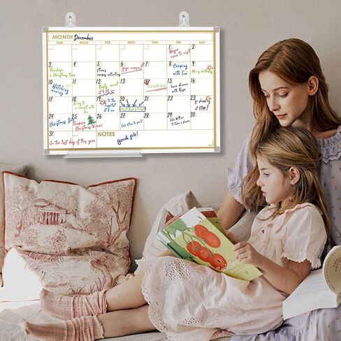 Whiteboard Calendar for Wall, 17 x 13 Inch Monthly Dry Erase board, Double-Sided Small Magnetic White Board Set with 10-Count Markers in Saudi Arabia