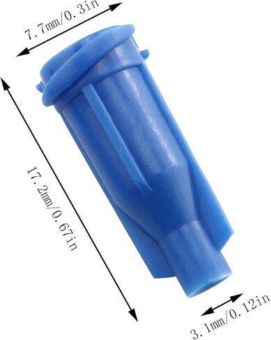 E-outstanding 200-Pack 17mm غطاء أطراف إبرة التوزيع الصناعي مع قفل Luer لتخزين الغراء والمواد اللاصقة، أزرق in Saudi Arabia