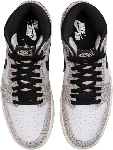 حذاء Nike Air Jordan 1 Retro High OG للرجال أبيض/أسود-أخضر متوهج DZ5485 130 in Kuwait