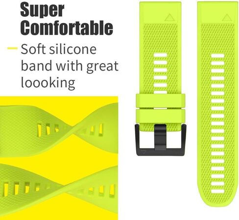 ANCOOL لـ Fenix ​​7X Watch Band / Fenix ​​6X Pro Watch Band / Fenix ​​5X Band 26mm Watch Bands متوافق مع Fenix ​​6X / Fenix ​​7X Pro / Fenix ​​3 (أسود، رمادي) in Kuwait