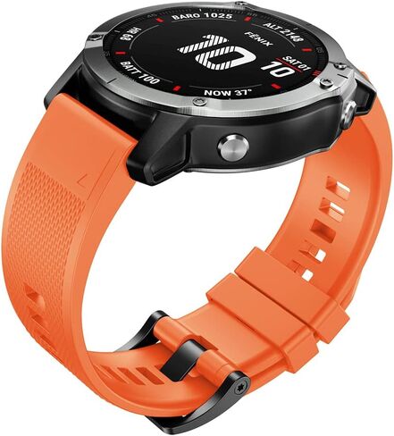 ANCOOL لـ Fenix ​​7X Watch Band / Fenix ​​6X Pro Watch Band / Fenix ​​5X Band 26mm Watch Bands متوافق مع Fenix ​​6X / Fenix ​​7X Pro / Fenix ​​3 (أسود، رمادي) in Kuwait