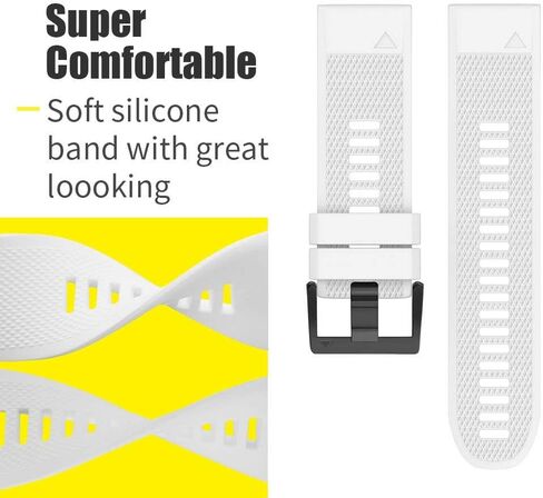 ANCOOL لـ Fenix ​​7X Watch Band / Fenix ​​6X Pro Watch Band / Fenix ​​5X Band 26mm Watch Bands متوافق مع Fenix ​​6X / Fenix ​​7X Pro / Fenix ​​3 (أسود، رمادي) in Kuwait