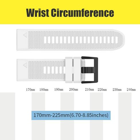 ANCOOL لـ Fenix ​​7X Watch Band / Fenix ​​6X Pro Watch Band / Fenix ​​5X Band 26mm Watch Bands متوافق مع Fenix ​​6X / Fenix ​​7X Pro / Fenix ​​3 (أسود، رمادي) in Kuwait