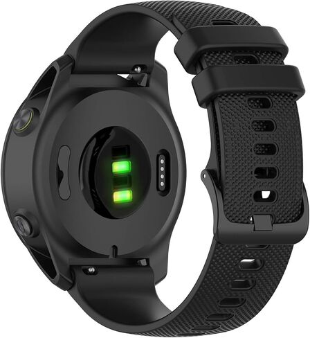 سوار معصم بديل لـ Garmin Forerunner 745 - حزام ساعة معصم بديل من السيليكون مع QucikFit لـ Garmin Forerunner 745 (سيليكون أسود) in Saudi Arabia