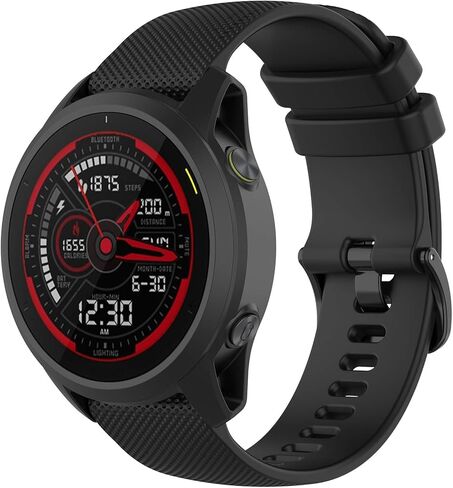 سوار معصم بديل لـ Garmin Forerunner 745 - حزام ساعة معصم بديل من السيليكون مع QucikFit لـ Garmin Forerunner 745 (سيليكون أسود) in Saudi Arabia