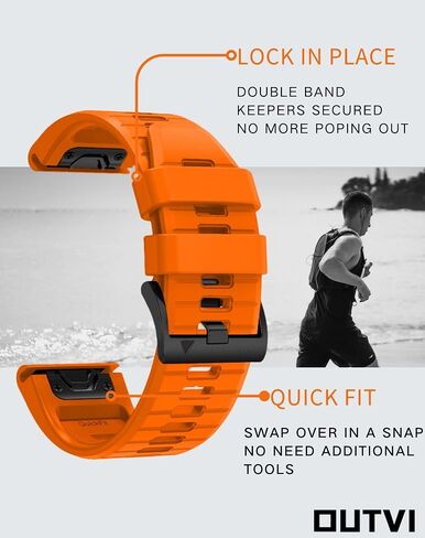 سوار ساعة 26 ملم لـ garmin fenix 5x 6x 7x pro sapphire Solar Enduro 2 أربطة ناعمة من السيليكون متوافقة مع garmin fenix 3 hr epix pro gen 2 51 ملم فقط Descent MK1/2/2i/3i للرجال in Kuwait