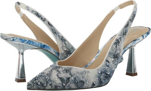 Betsey Johnson Women's Clark Pump, Blue Floral, 10 in Saudi Arabia