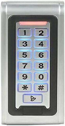 Waterproof Metal Keypad Reader Standard North American Strike Lock TCPIP 4 Doors Access Control Systems 110-240V Power Box +RFID Key Fob/Card in Kuwait