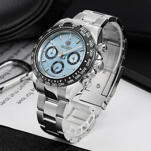 watchdives Quartz Chronograph Watches, WD16500 Men Wristwatch Japan VK63 Movement 39mm Sapphire Crystal Wristwatch 100M Waterproof Sport Watch in Saudi Arabia
