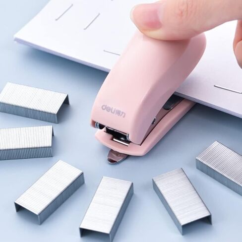 Pink Mini Stapler Hand Stapler with Staple Remover and 1 Box Staples,Cute Stationery for Students and Office Use Desk Staplers in Saudi Arabia