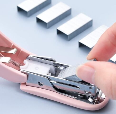 Pink Mini Stapler Hand Stapler with Staple Remover and 1 Box Staples,Cute Stationery for Students and Office Use Desk Staplers in Saudi Arabia