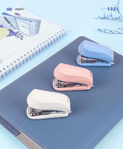 Pink Mini Stapler Hand Stapler with Staple Remover and 1 Box Staples,Cute Stationery for Students and Office Use Desk Staplers in Saudi Arabia