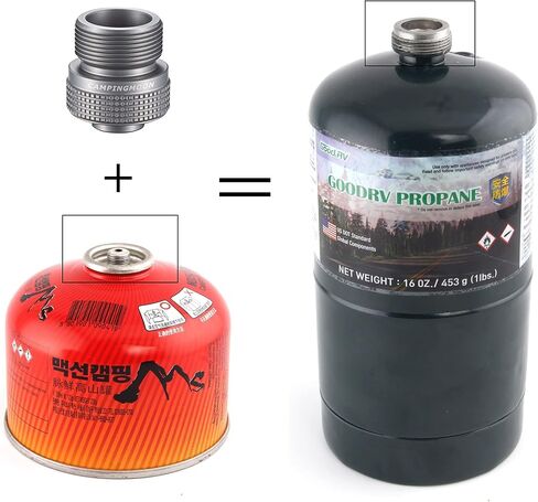 Campingmoon Camping Propane Stove Adapter, Input: En417 Lindal Valve Canister, Output: Propane Gas Stove, Camping Propane Gas Canister to 1lbs Propane Tanks/MAPP Tanks Converter. Z20 in Saudi Arabia