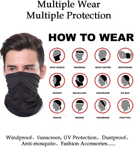 2 PCS AliPlus Neck Gaiter Face Mask Balaclava Breathable Lightweight Men Women Sun UV Protection in Saudi Arabia