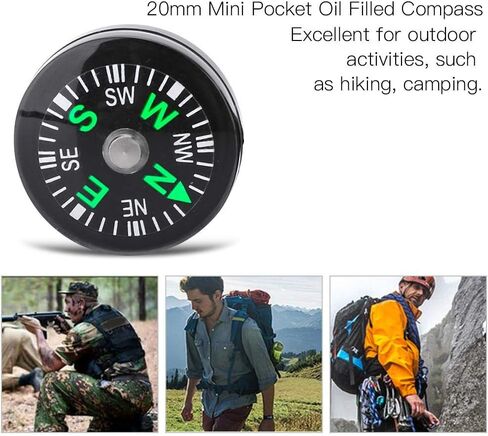 Mini Pocket Compass 20mm 12pcs Mini Pocket Compass Survival Button Compass for Hiking Camping Outdoor Activities Accessory in Saudi Arabia