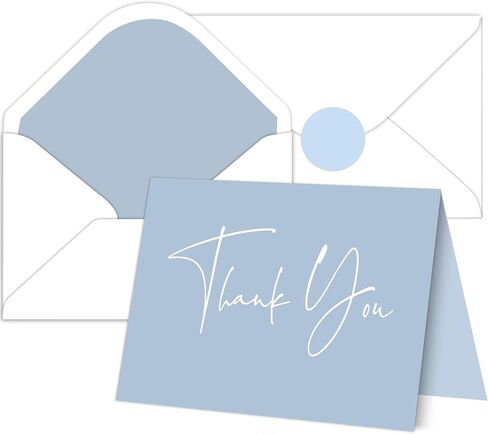 120 Classy Navy Blue Thank You Cards Bulk- professional Thank U Greeting Notes, Blank Inside with matching Brown Kraft Envelopes & Stickers Perfect for Wedding, Business,Graduation & Much More. in Saudi Arabia