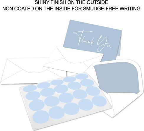 120 Classy Navy Blue Thank You Cards Bulk- professional Thank U Greeting Notes, Blank Inside with matching Brown Kraft Envelopes & Stickers Perfect for Wedding, Business,Graduation & Much More. in Saudi Arabia