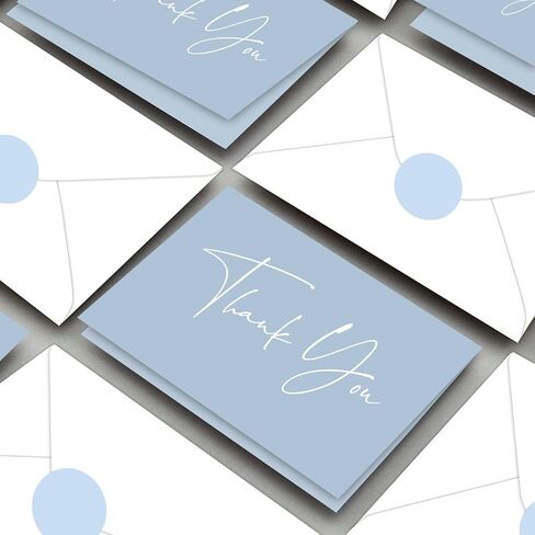 120 Classy Navy Blue Thank You Cards Bulk- professional Thank U Greeting Notes, Blank Inside with matching Brown Kraft Envelopes & Stickers Perfect for Wedding, Business,Graduation & Much More. in Saudi Arabia