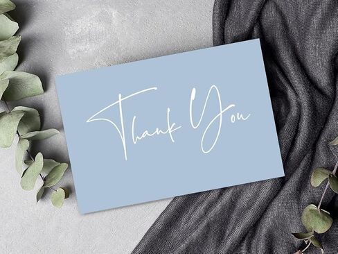 120 Classy Navy Blue Thank You Cards Bulk- professional Thank U Greeting Notes, Blank Inside with matching Brown Kraft Envelopes & Stickers Perfect for Wedding, Business,Graduation & Much More. in Saudi Arabia