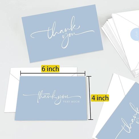120 Classy Navy Blue Thank You Cards Bulk- professional Thank U Greeting Notes, Blank Inside with matching Brown Kraft Envelopes & Stickers Perfect for Wedding, Business,Graduation & Much More. in Saudi Arabia
