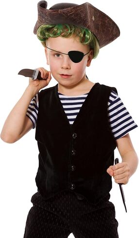 قبعة قرصان للرجال البالغين مع رقعة عين من الجلد الصناعي البني، قبعة قرصان للنساء من إكسسوارات أزياء الهالوين in Kuwait