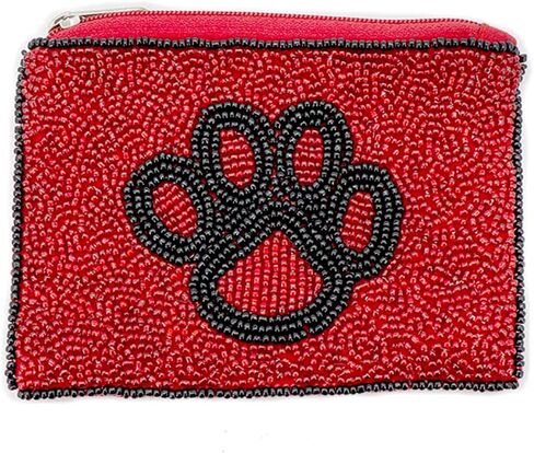 Pow Coin Purse Pouch Bead Pow Coin Purse Coin Purse, Beaded Coin Purse (Red/Black) in Saudi Arabia