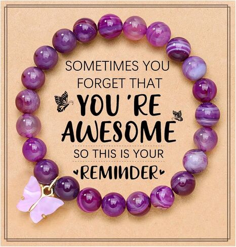 سوار الفراشة من الحجر الطبيعي من UNGENT THEM، هدايا ملهمة لعيد الميلاد للنساء أحيانًا تنسى أنك رائع in Kuwait