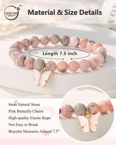UNGENT THEM Natural Stone Butterfly Bracelet, Birthday Inspirational Gifts for Women Sometimes You Forget You're Awesome in Saudi Arabia