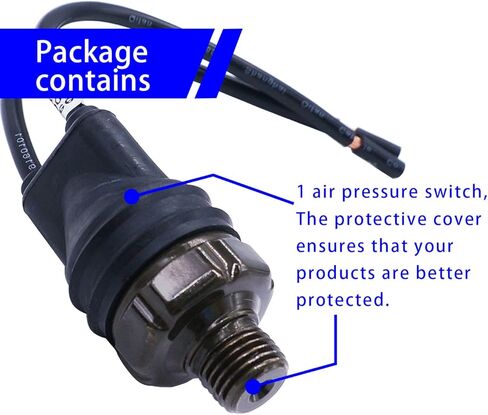 مفتاح ضغط الهواء 170-200 PSI الموضوع 1/4 "NPT 24V 12V DC مفتاح ضغط ضاغط الهواء مع خط لقطار الهواء القرن 170-200-1/4"NPT-X-BK in Saudi Arabia