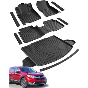 سجادات الأرضية وبطانة الحمولة لسيارة Honda CR-V 2017-2022 (ليست مخصصة للسيارات الهجينة والجولة)، وبطانات أرضية مصنوعة من مادة TPE مناسبة لجميع الأحوال الجوية، وسجادات صندوق السيارة المضادة للانزلاق وواقيات عتبات الأبواب، وإكسسوارات داخلية مخصصة للسيارة لس in Kuwait