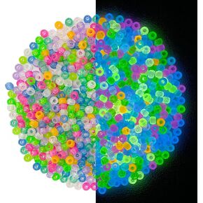 Pony Beads Glow in The Dark 860PCS Neon Beads, Friendship Bracelet Beads 9mm Luminous Bulk Beads for Hair Braiding, Colored UV Beads for Crafts Kandi Beads Kit in Saudi Arabia