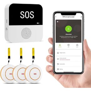 3 Pack Wireless Caregiver Call Button for Elderly at Home, WiFi Panic Button, Help Button, Alarm for Senior Citizens w Sound Light Alarm, App Alert, Emergency Response Button, Caregiver Pager ﻿ in Saudi Arabia
