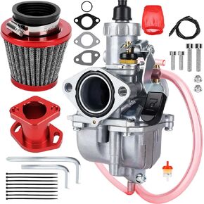 VM22 26mm Performance Carburetor Fits Predator 212cc/224cc/196cc, GX160/GX200 6.5HP, Coleman CT200U/BT200X/KT196 Mini Bike & Go Kart with 38mm Red Air Filter & Intake Manifold Kit (Black) in Saudi Arabia