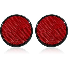 2PCS Motorcycle Reflectors, 2" Round Reflective Warning Reflector, with M6 x 1.0 Screw Mount, Waterproof Plastic Bike Reflectors, Universal Rear Safety Reflector for Most Car, Mailbox (Red) in Saudi Arabia