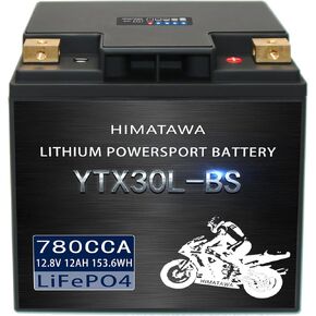 بطارية ليثيوم YTX30L-BS 780cca 12Ah LiFePO4، تناسب الدراجات النارية، UTV، ATV، PWC، Jet Ski، سكوتر، جزازة العشب، عربات الثلوج، الدراجات النارية، جرار، رباعي in Kuwait