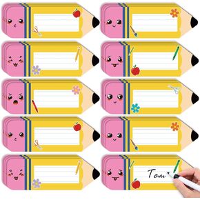 144 Pcs Back to School Composition Notebook Name Tags Stickers Labels 3.5 x 2.5 Inch Name Stickers Tag Desk 6 Styles Self Adhesive Name Labels Sticker Decor Desk Nameplates for Classroom School Office in Saudi Arabia