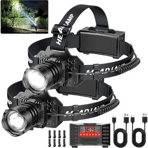 Headlamp Rechargeable, 2-Pack 1200 Lumen Super Bright with White Red LED Head Lamp Flashlight, 12 Modes, Motion Sensor, Waterproof, Outdoor Fishing Camping Running Cycling Headlight in Saudi Arabia
