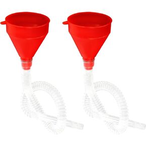 Plastic Fuel Funnel with Long Hose, Flexible Wide Mouth Filling Funnel, Universal Transmission Car Filling Accessories for Gas, Fuel, Gasoline, Water, Fluid, Liquid (Red) in Kuwait