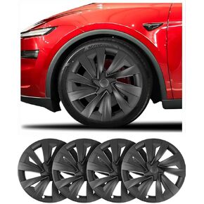 أغطية العجلات مقاس 19 بوصة لملحقات Tesla Model Y Juniper 2025 2026 ABS Hubcaps 4 قطع متوافقة مع غطاء عجلة استبدال Tesla Moulde Y Rim (فضي، 19 بوصة) in Kuwait