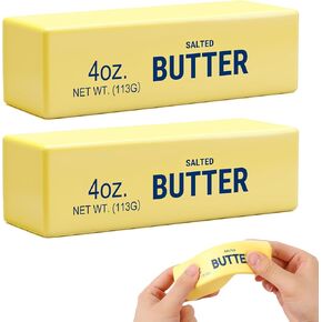 2Pack Slow Rising Dumpling Squishy Butter Squeeze Toys, Slow Rising Squishy,Squeeze Ball Realistic Butter Stick Soft Squeeze Toys for Adults Office Home Stress Relief (Yellow) in Saudi Arabia