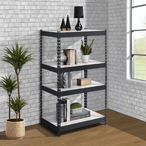 Natural and Black 4-Tier Bookcase in Saudi Arabia