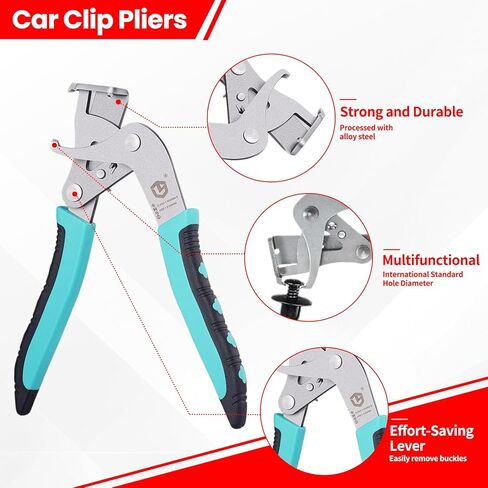 4Pcs Car Clip Pliers and Disassembly Tools, Efficient Multi-Functional Automotive Snap Pliers, Electrical Disconnect Plier for Cars, with Straight & 60° Plier, in Storage Box in Saudi Arabia