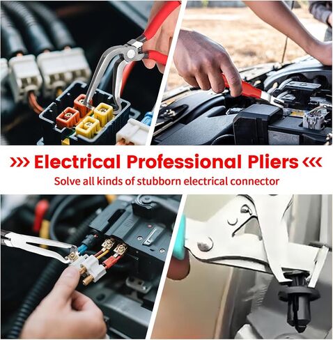 4Pcs Car Clip Pliers and Disassembly Tools, Efficient Multi-Functional Automotive Snap Pliers, Electrical Disconnect Plier for Cars, with Straight & 60° Plier, in Storage Box in Saudi Arabia