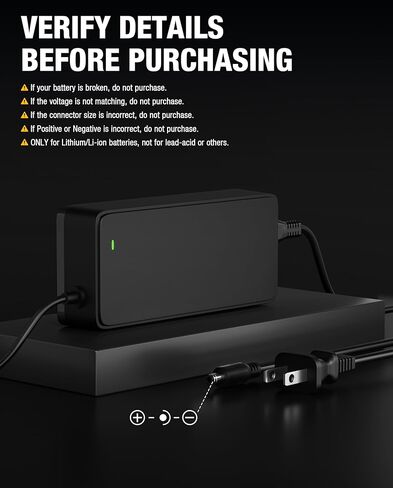 UL Listed 54.6V 2A Battery Charger Power Supply for 48V Lithium Battery, DC 5.5x2.1/5.5x2.5mm Connector Bicycle eBike Power Adapter Compatible with Lectric XP 1.0/2.0/3.0, XPremium in Saudi Arabia
