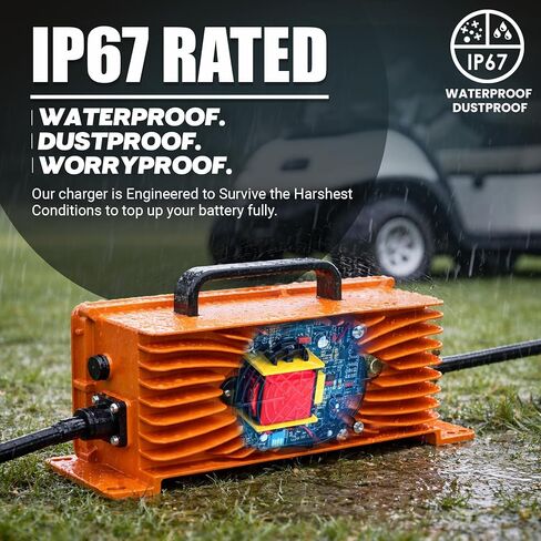 شاحن LithiumLogic™ 12V 50A LiFePO4 مع قابس SB50 Anderson وأسلاك ملحقة ومستشعر درجة الحرارة؛ IP67 مقاوم للماء مع تقنية VoltRevive™ Recovery للعربات والقوارب ومركبات ATV ورافعات البليت والرافعات الشوكية وأجهزة غسل الغاز in Kuwait